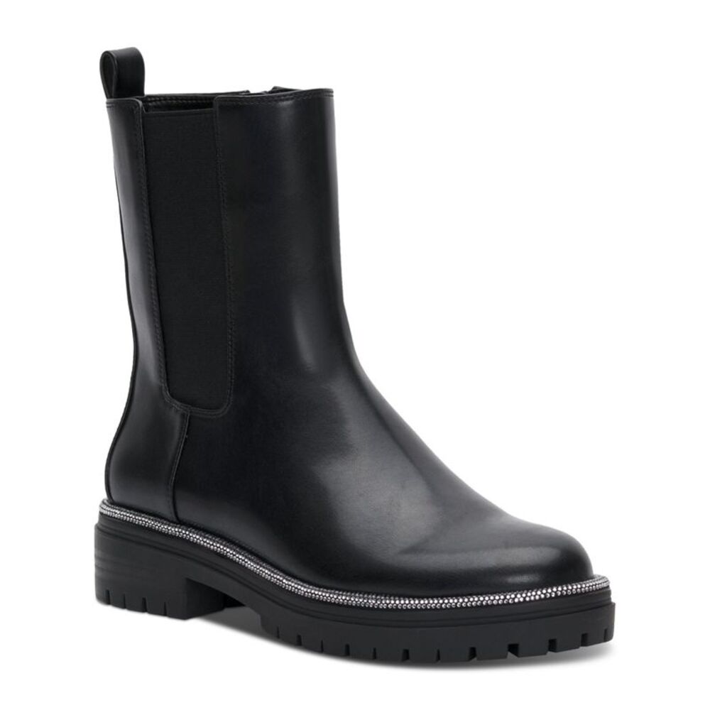 INC Womens Black Pull Tab Goring Brycin Round Toe Block Heel Booties 10 M